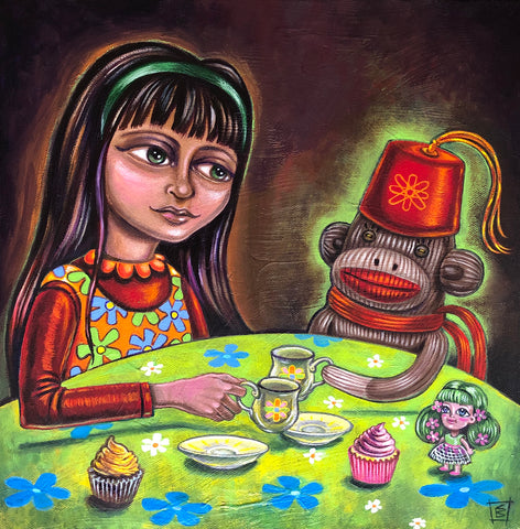 TEA WITH CHICO by artist Christine Benjamin
