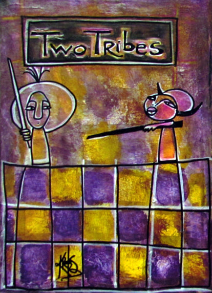 "Two Tribes" Chess Set by artist Patricia Krebs